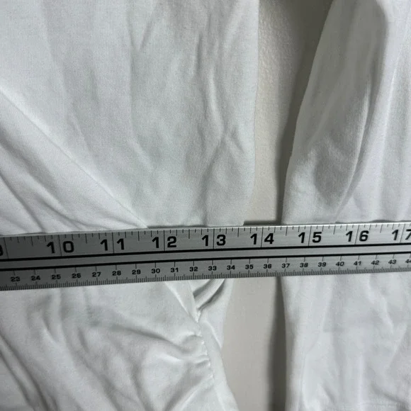 Anthropologie Maeve‎ Curran White Long Sleeve Top Womens Size XS Faux Wrap Boho - Picture 14 of 16